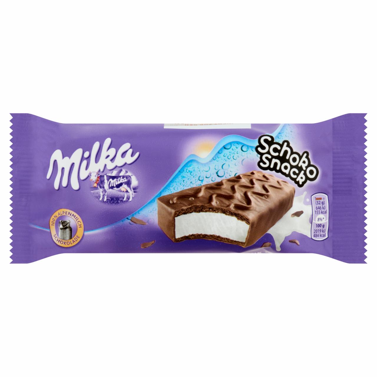 Képek - Milka Choco Snack tejes krémmel töltött sütemény alpesi tejcsokoládéval 32 g