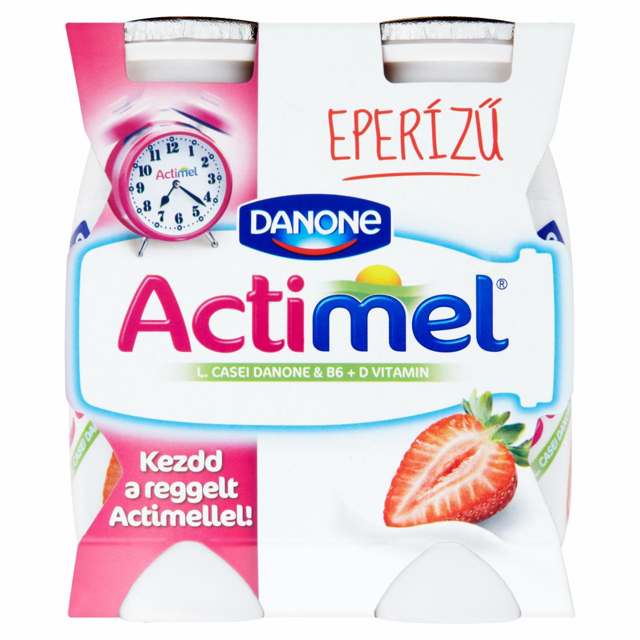 Képek - Danone Actimel zsírszegény élőflórás eperízű joghurtital 4 x 100 g