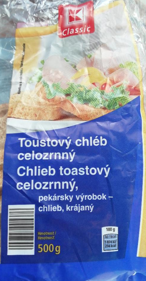 Képek - Teljes kiőrlésű szeletelt toast kenyér K-Classic