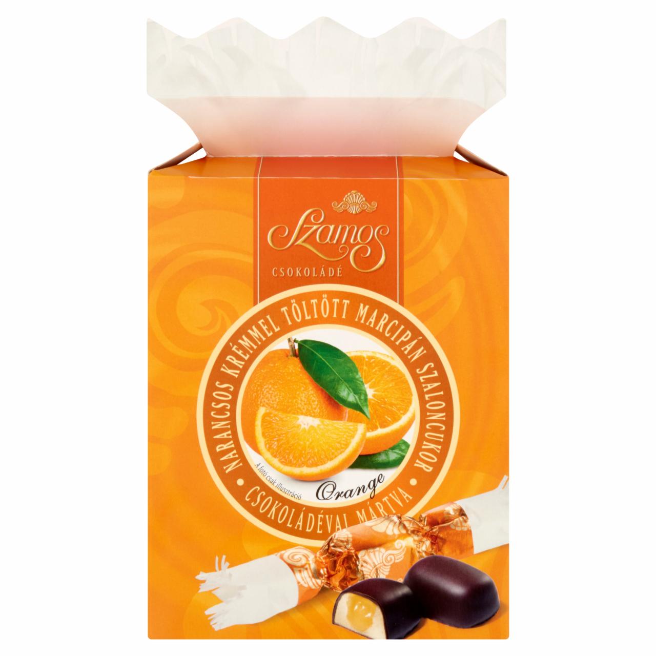 Képek - Szamos narancsos krémmel töltött marcipán szaloncukor csokoládéval mártva 300 g