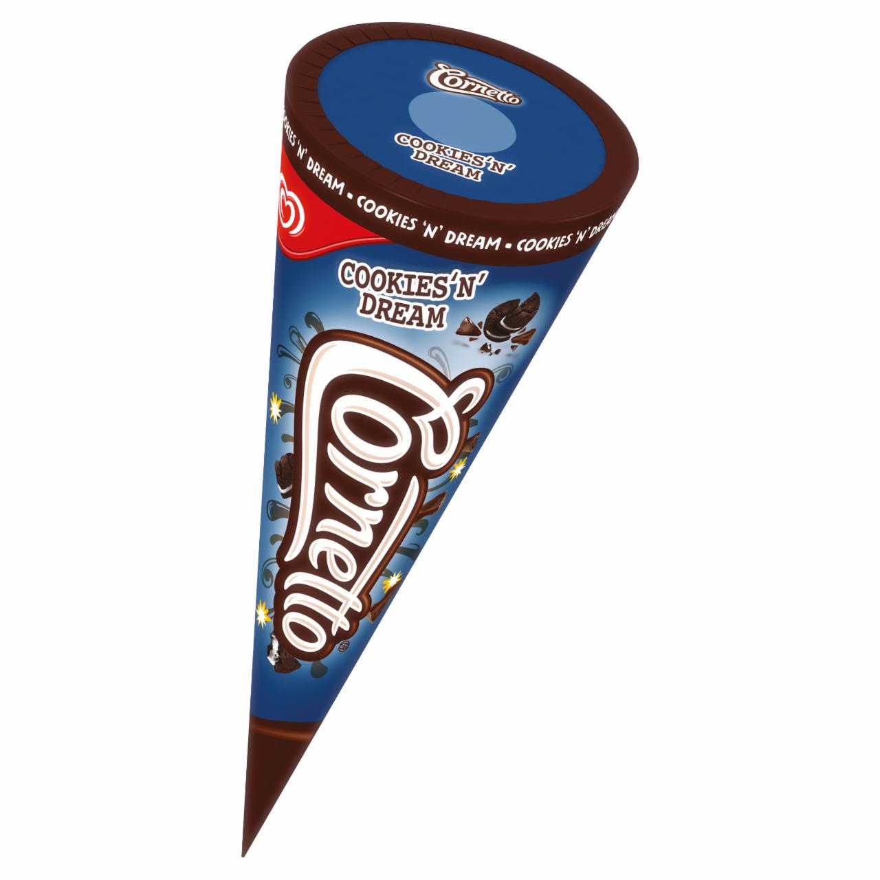 Képek - Cornetto keksz ízű jégkrém kakaós bevonójú kakaós ostyatölcsérben 120 ml