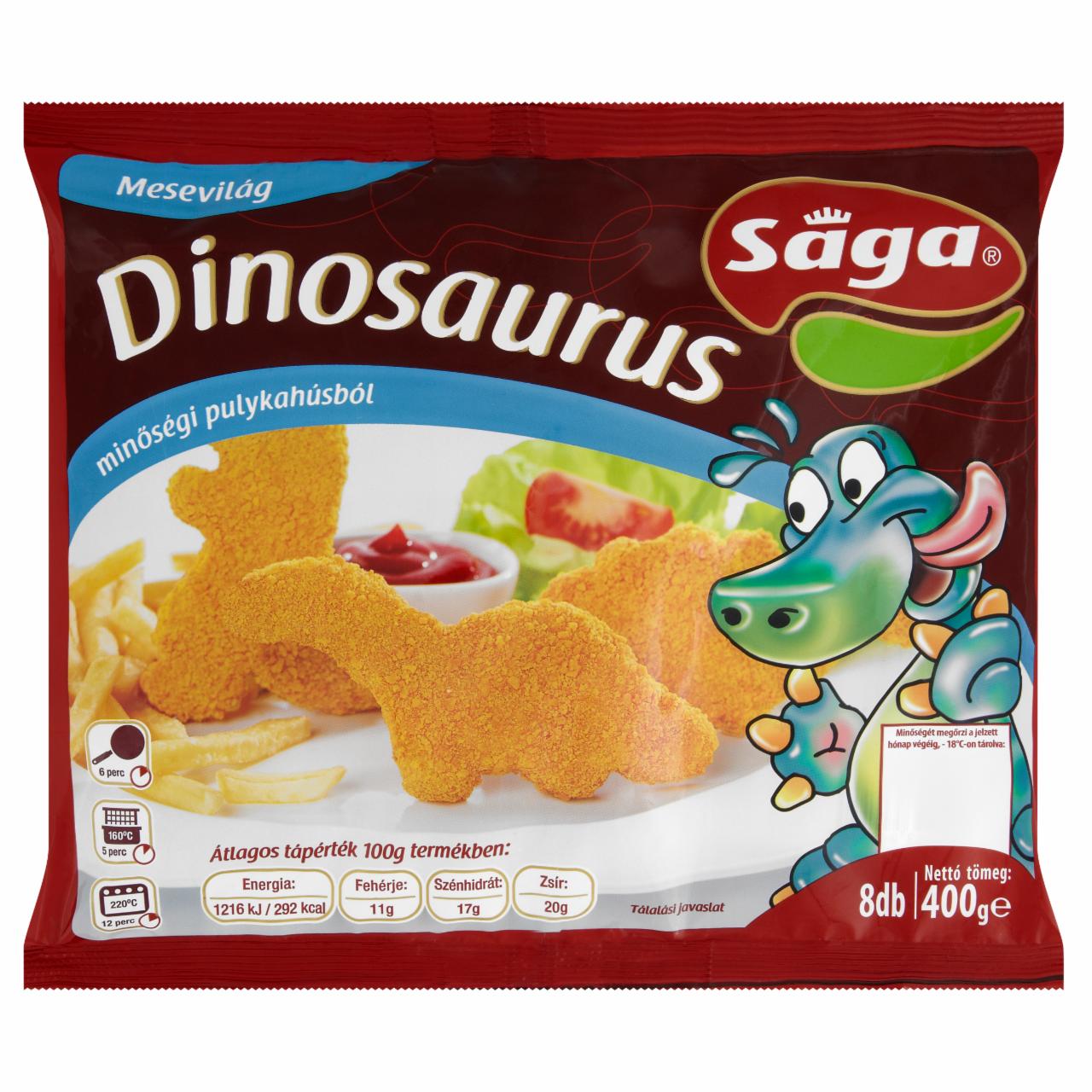 Képek - Sága Dinosaurus gyorsfagyasztott, elősütött panírozott termék 8 db 400 g