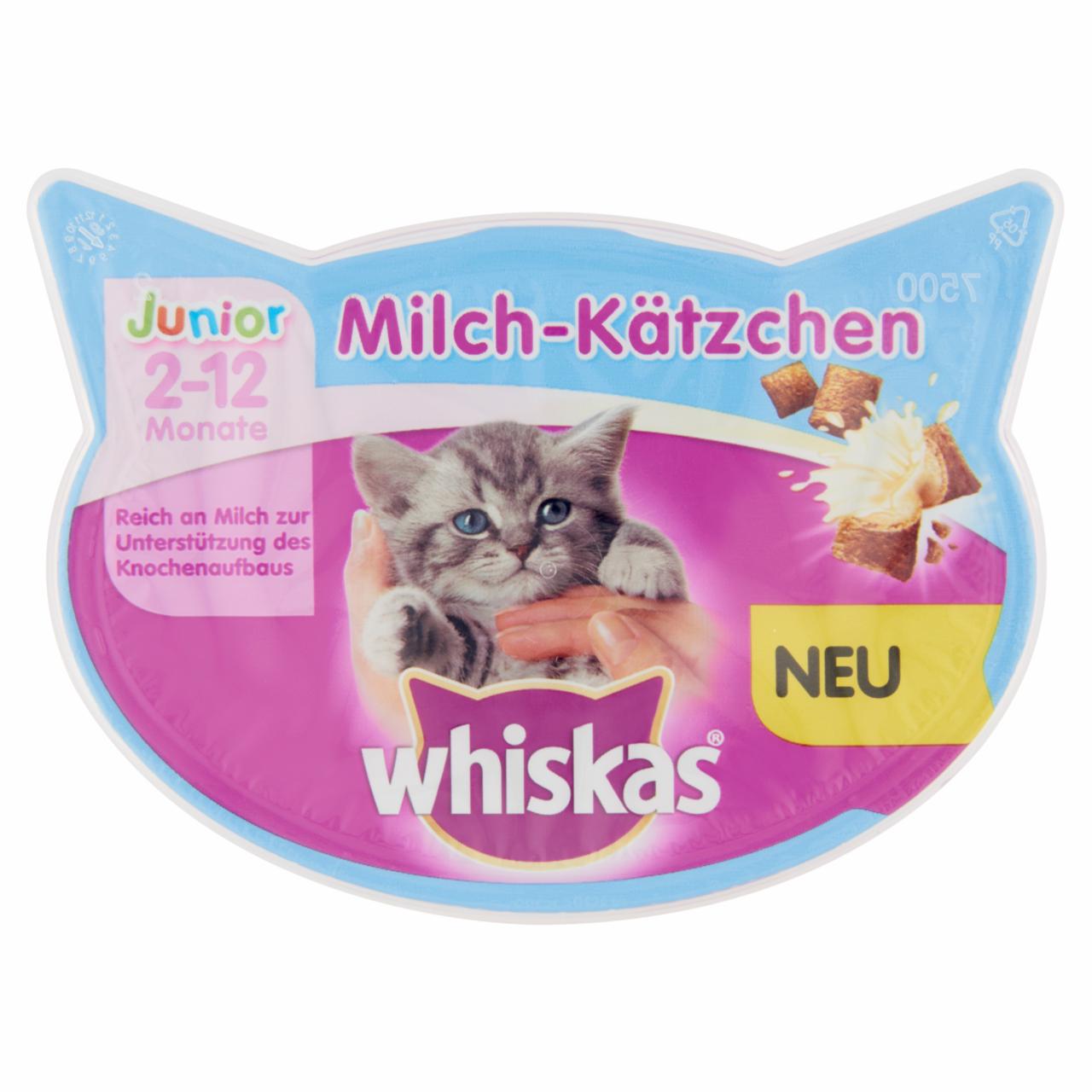 Képek - Whiskas Junior Milky Treats kiegészítő eledel 8 hetesnél idősebb kölyök macskák számára 55 g