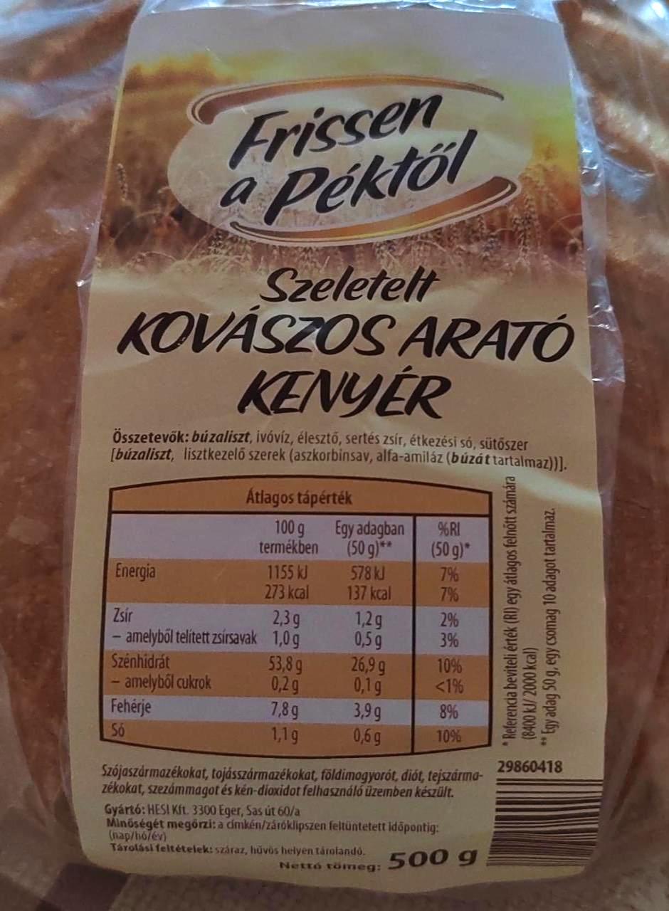 Képek - Szeletelt kovászos arató kenyér Frissen a péktől