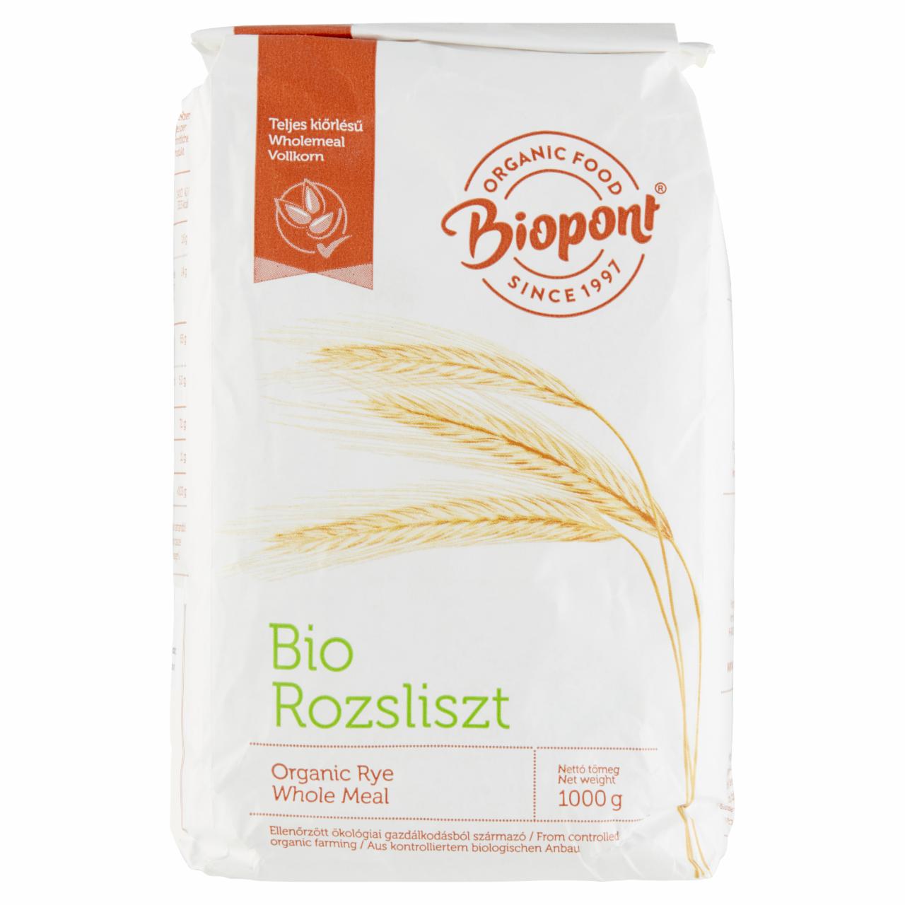 Képek - Biopont bio teljes kiőrlésű rozsliszt 1000 g
