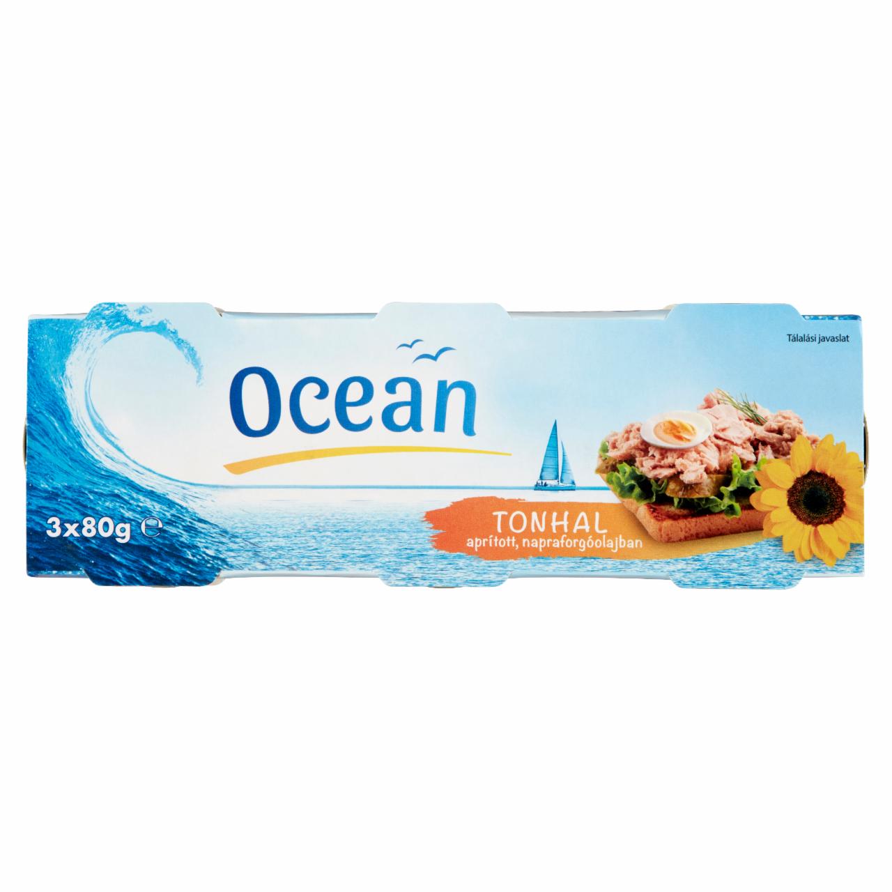 Képek - Ocean aprított tonhal napraforgóolajban 3 x 80 g (240 g)