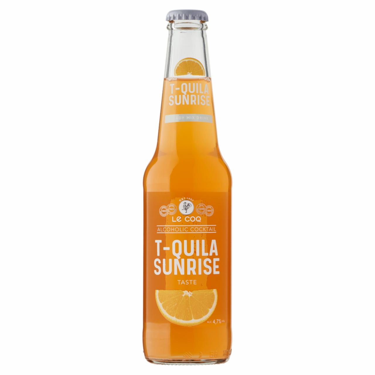 Képek - Le Coq Tequila Sunrise narancs-grenadin-tequila ízű szénsavas alkoholos ital 4,7% 0,33 l