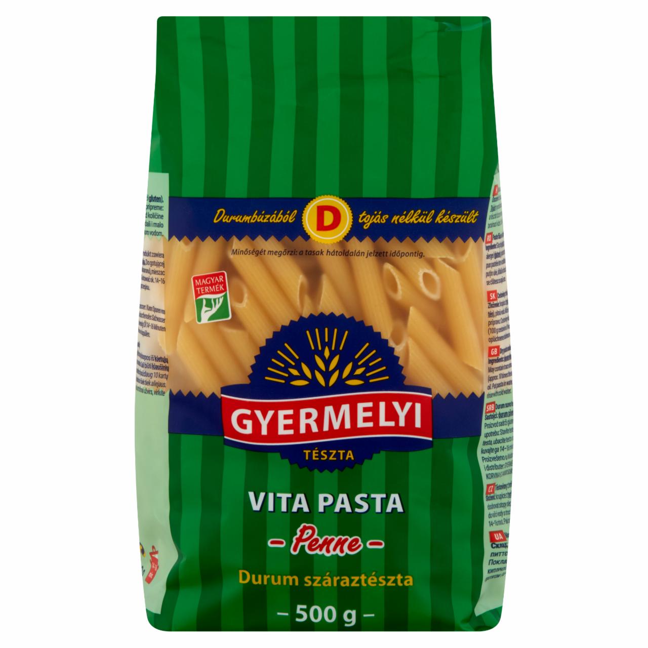 Képek - Gyermelyi Vita Pasta Penne durum száraztészta 500 g