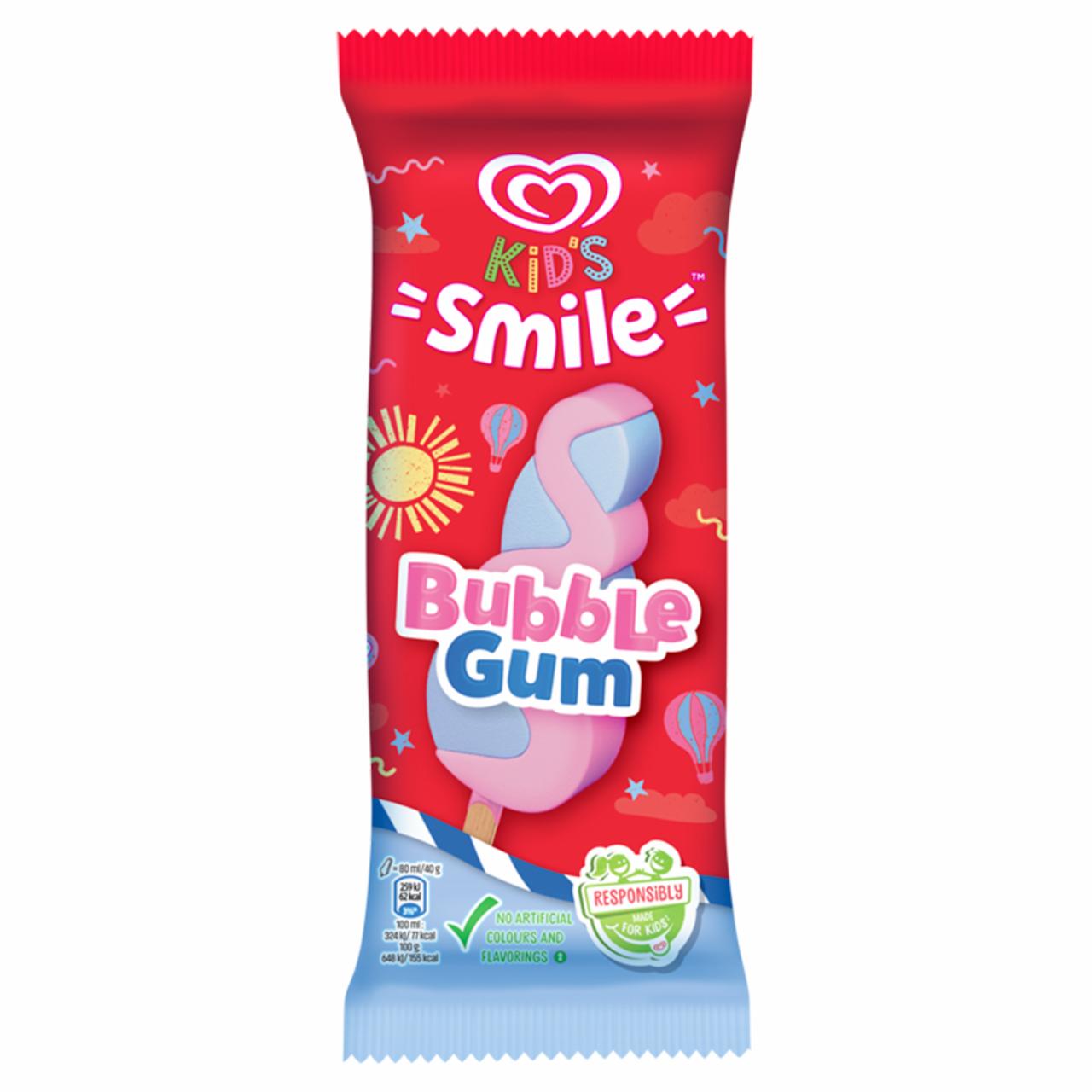 Képek - Algida Kids Smile pálcikás jégkrém Rágógumi ízű 80 ml