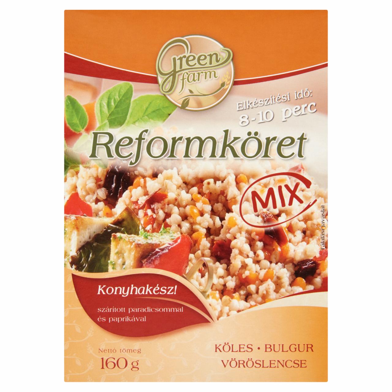 Képek - Greenfarm Reformköret köles-bulgur-vöröslencse mix szárított paradicsommal és paprikával 2 x 80 g