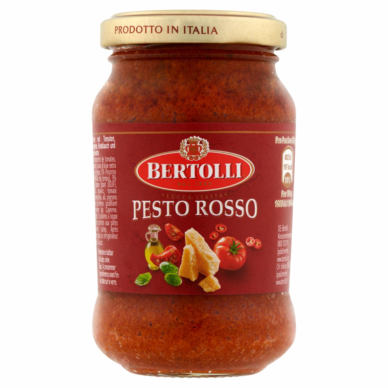 Képek - Bertolli Pesto Rosso bazsalikommal ízesített paradicsomos tésztaszósz 185 g