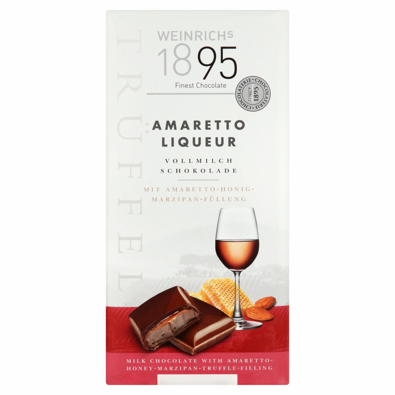 Képek - Weinrich's amaretto likőrös-mézes-marcipános trüffel töltelékkel töltött tejcsokoládé 100 g