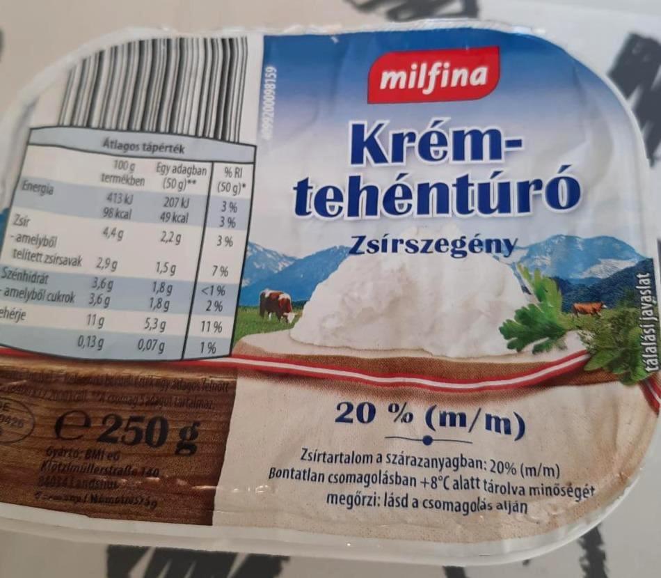 Képek - Krém-tehéntúró zsírszegény Milfina