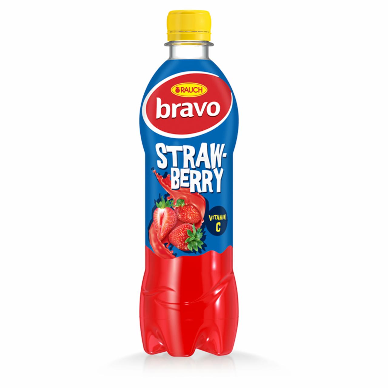 Képek - Rauch Bravo Sunny Strawberry eper ital cukorral, édesítőszerekkel és C-vitaminnal 0,5 l