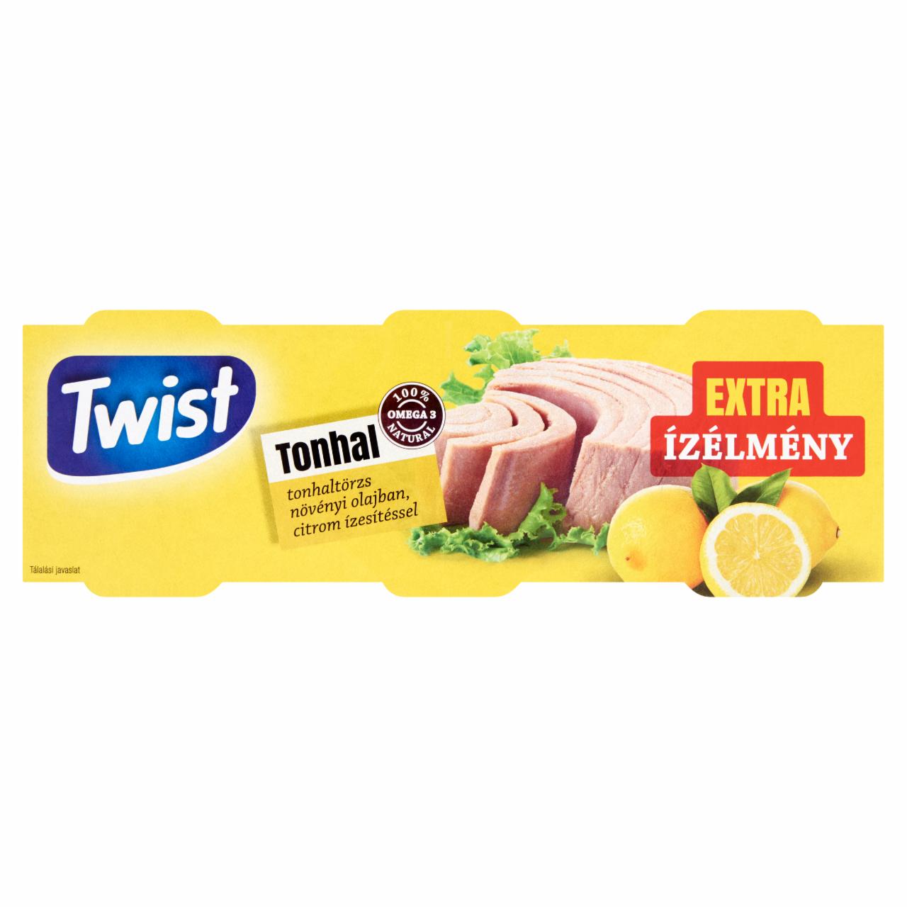 Képek - Twist tonhaltörzs növényi olajban citrom ízesítéssel 3 x 80 g (240 g)