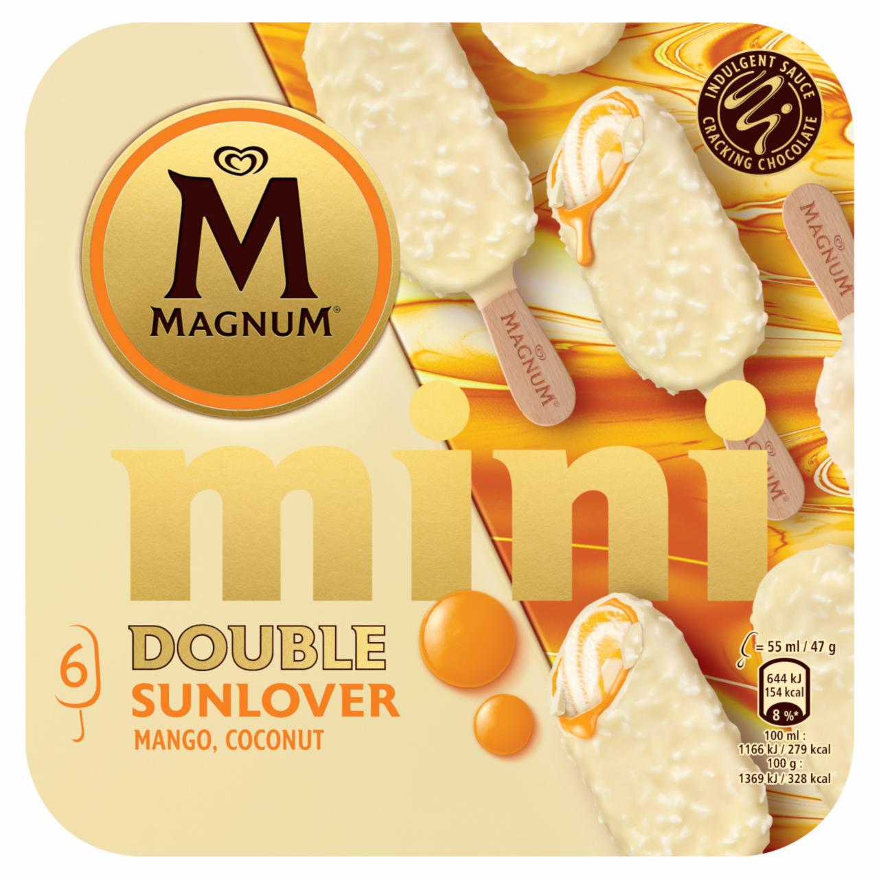 Képek - Magnum Mini kókusszal ízesített és mangóval és maracujával ízesített jégkrém 6 x 55 ml (330 ml)