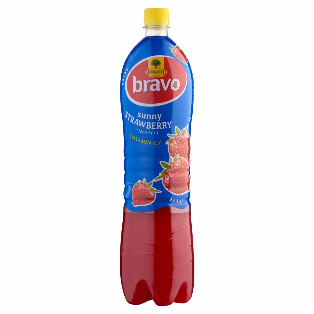 Képek - Rauch Bravo Sunny Strawberry eper ital cukorral, édesítőszerekkel és C-vitaminnal 1,5 l