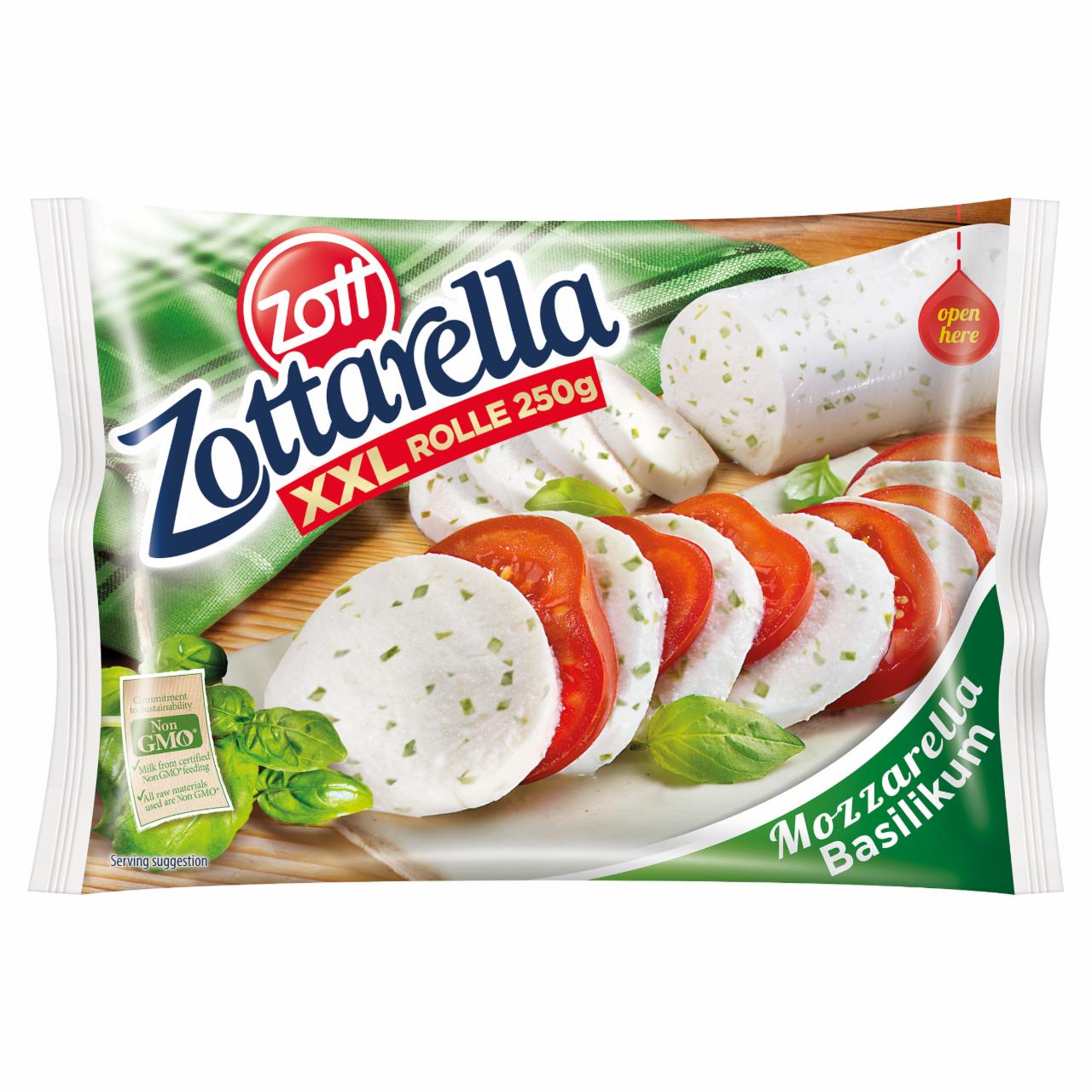 Képek - Zott Zottarella zsíros, lágy, bazsalikomos mozzarella sajt sós lében 250 g