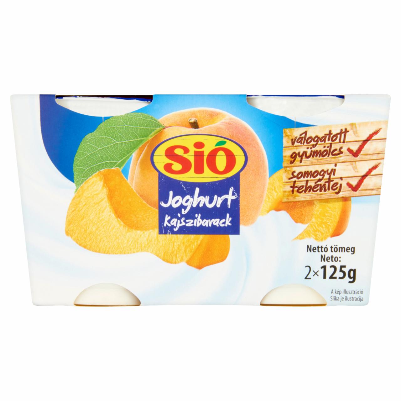 Képek - Sió élőflórás kajszibarackos joghurt 2 x 125 g