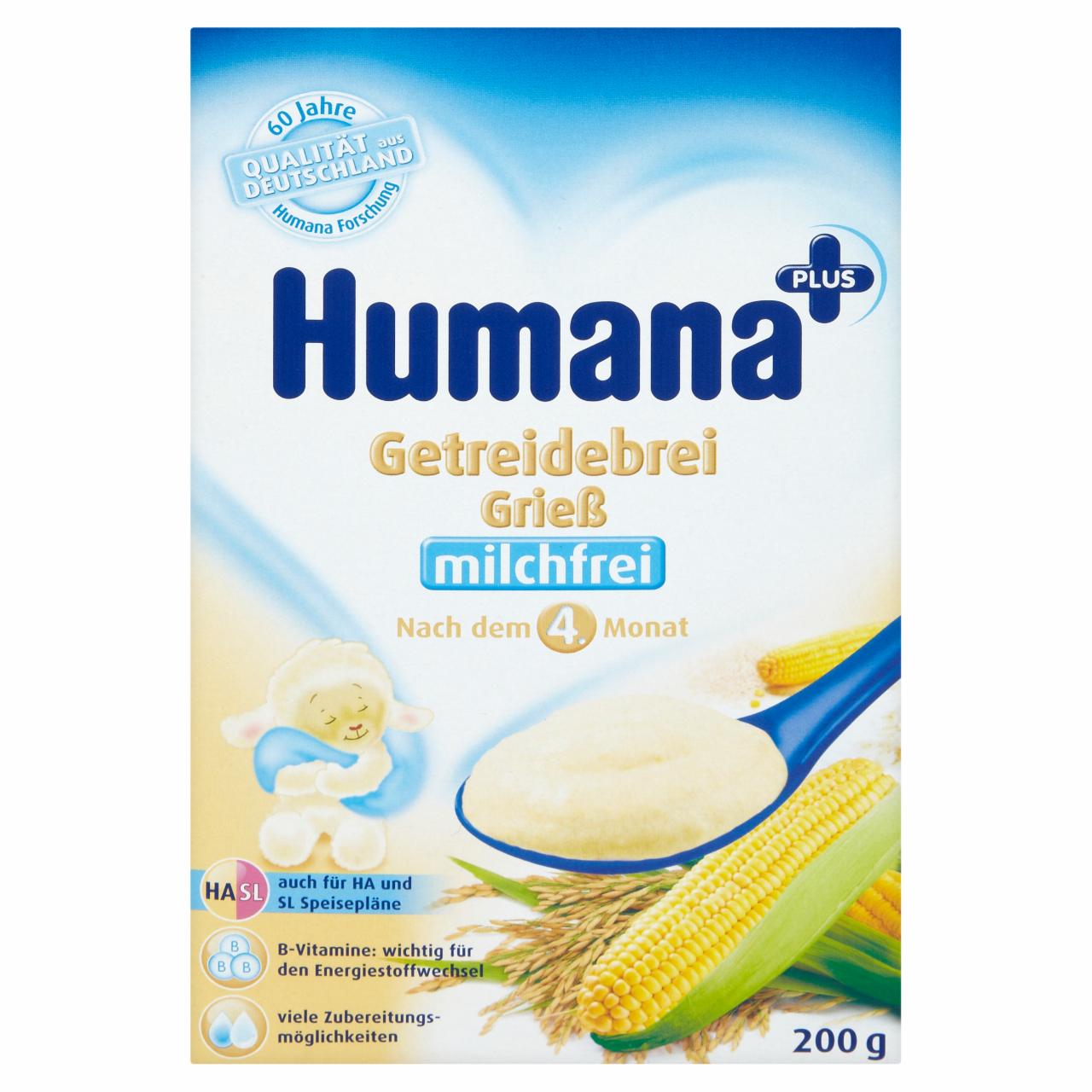 Képek - Humana tejmentes grízpép-alappor 4 hónapos kortól 200 g