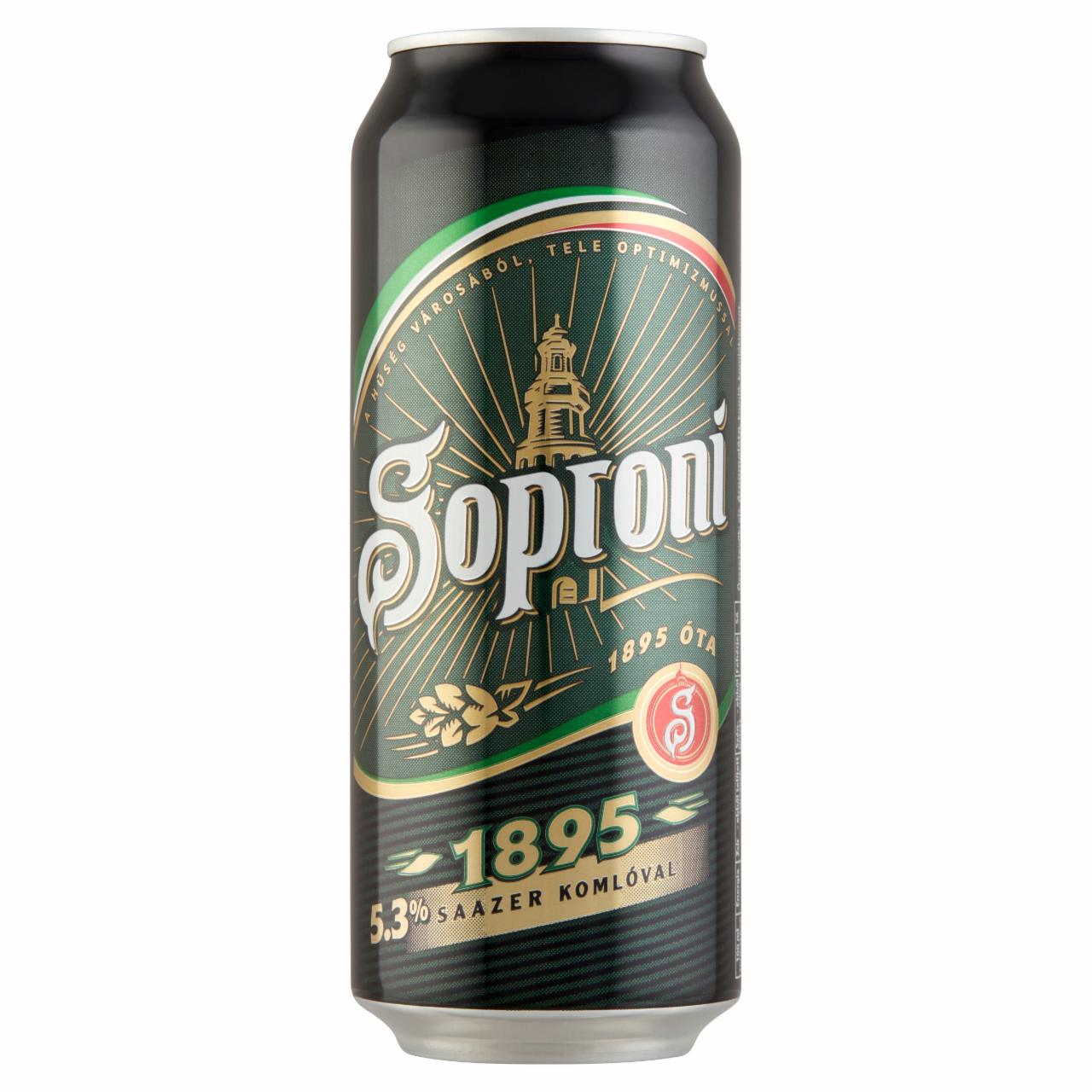Képek - Soproni 1895 minőségi világos sör 5,3% 0,5 l doboz