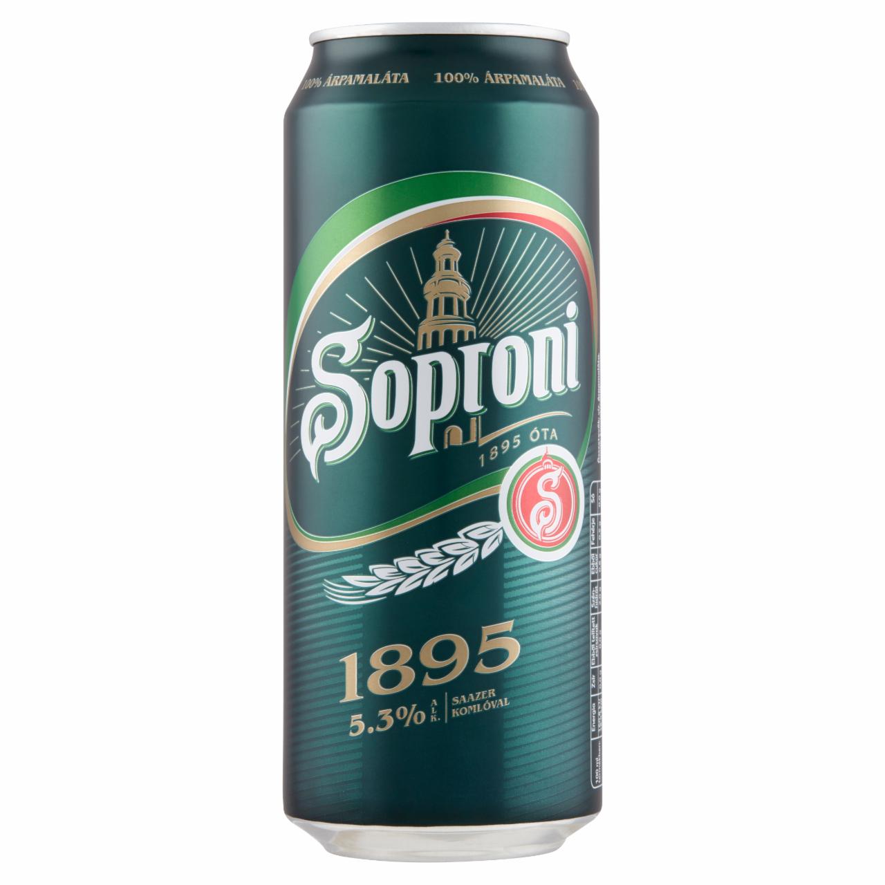 Képek - Soproni 1895 minőségi világos sör 5,3% 0,5 l doboz