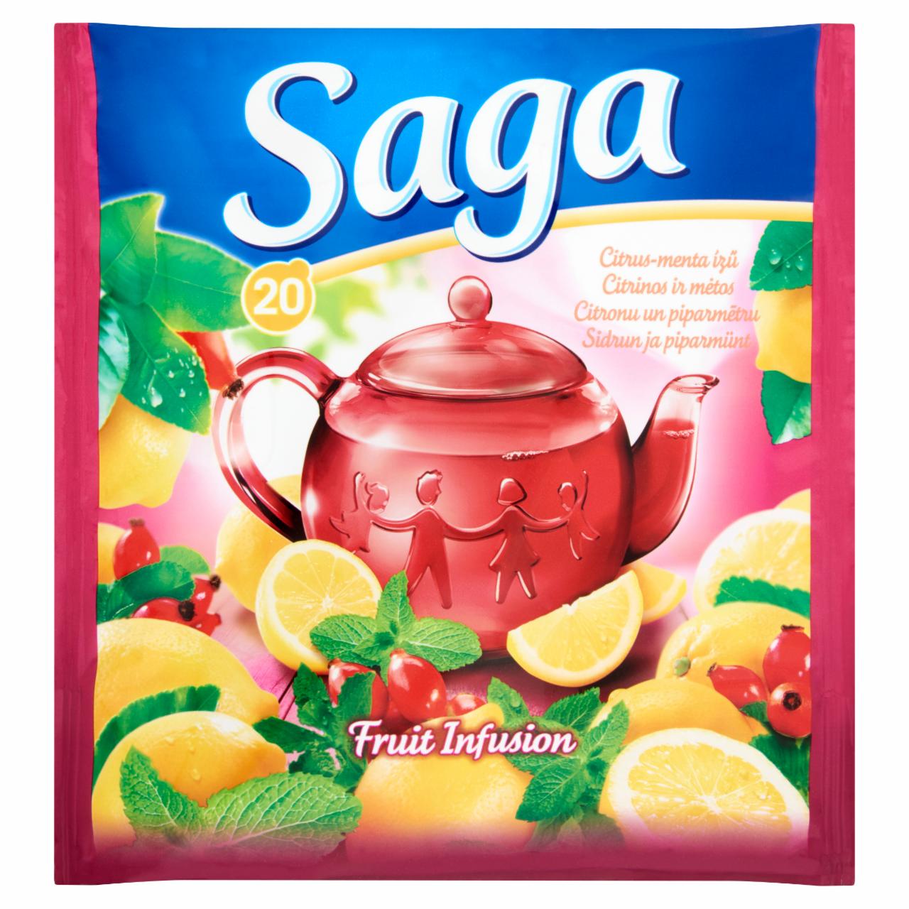 Képek - Saga citrus-menta ízű gyümölcstea 20 filter