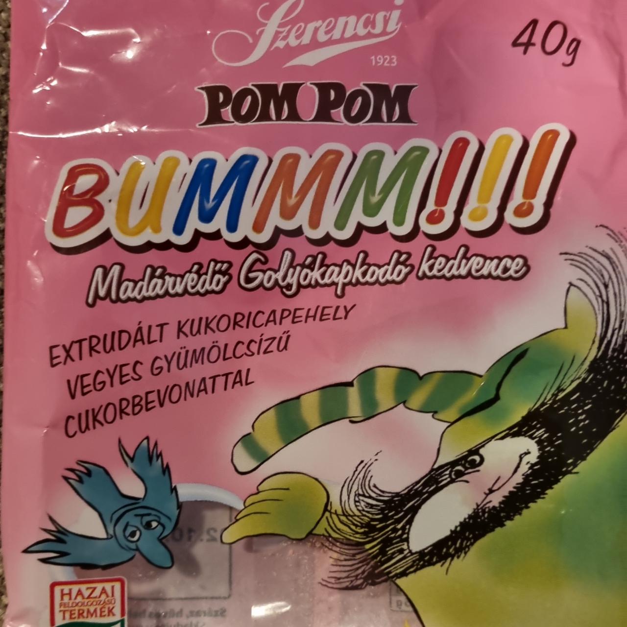 Képek - Szerencsi Pom Pom Bummm!!! extrudált kukoricapehely vegyes gyümölcsízű cukorbevonattal 40 g