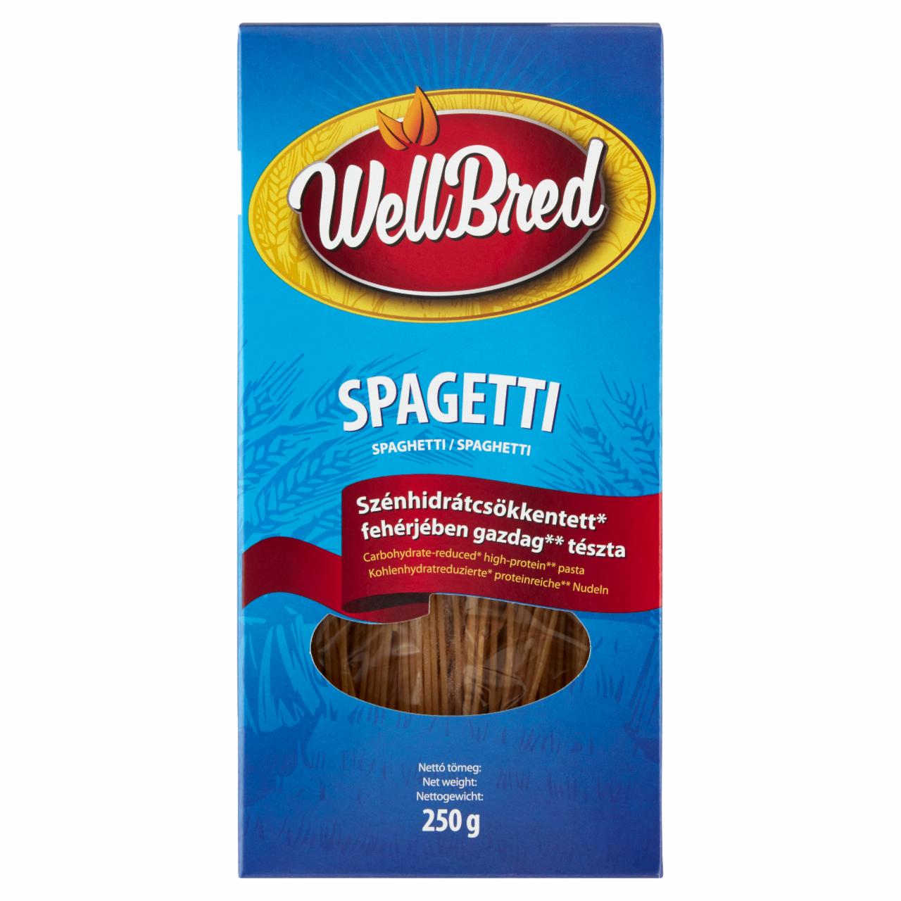 Képek - WellBred szénhidrátcsökkentett, fehérjében gazdag spagetti tészta 250 g