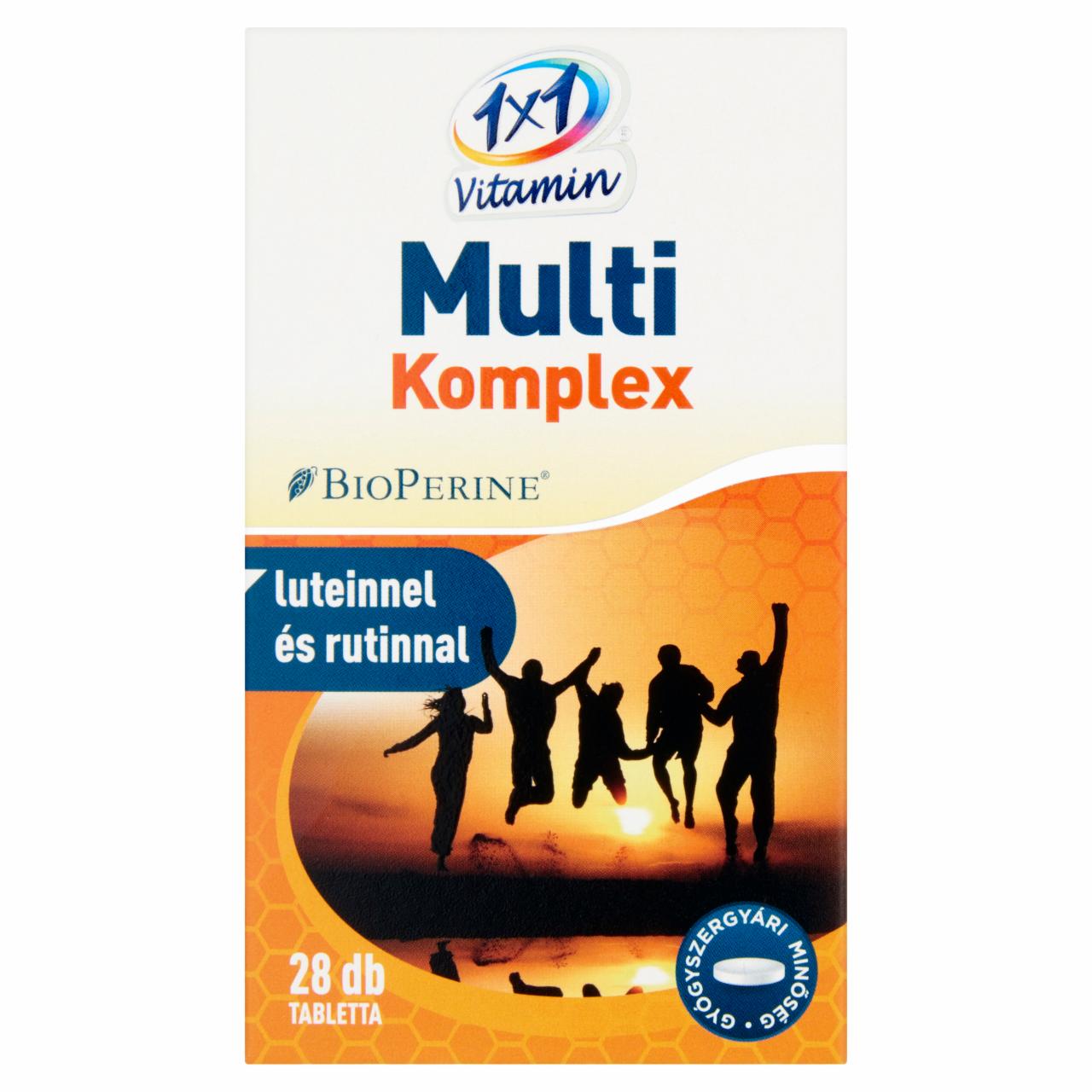 Képek - 1x1 Vitamin Multi Komplex étrend-kiegészítő filmtabletta lutiennel és rutinnal 28 db 14 g