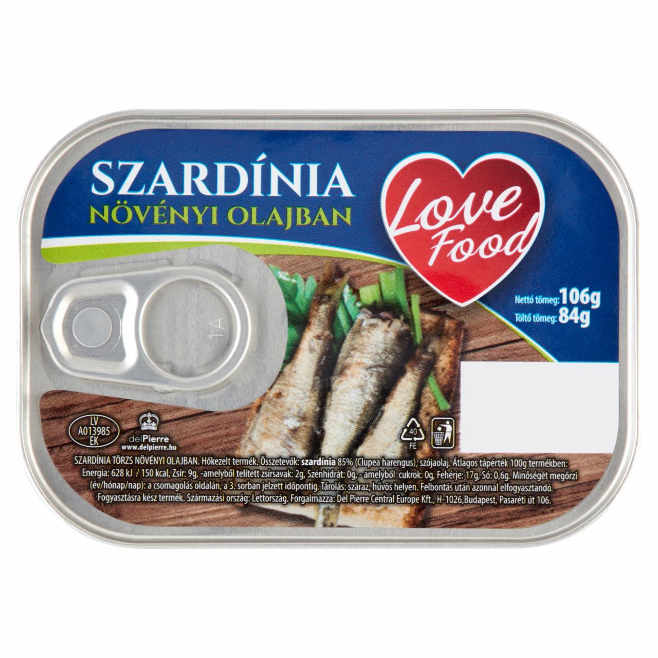 Képek - Love Food szardínia növényi olajban 106 g