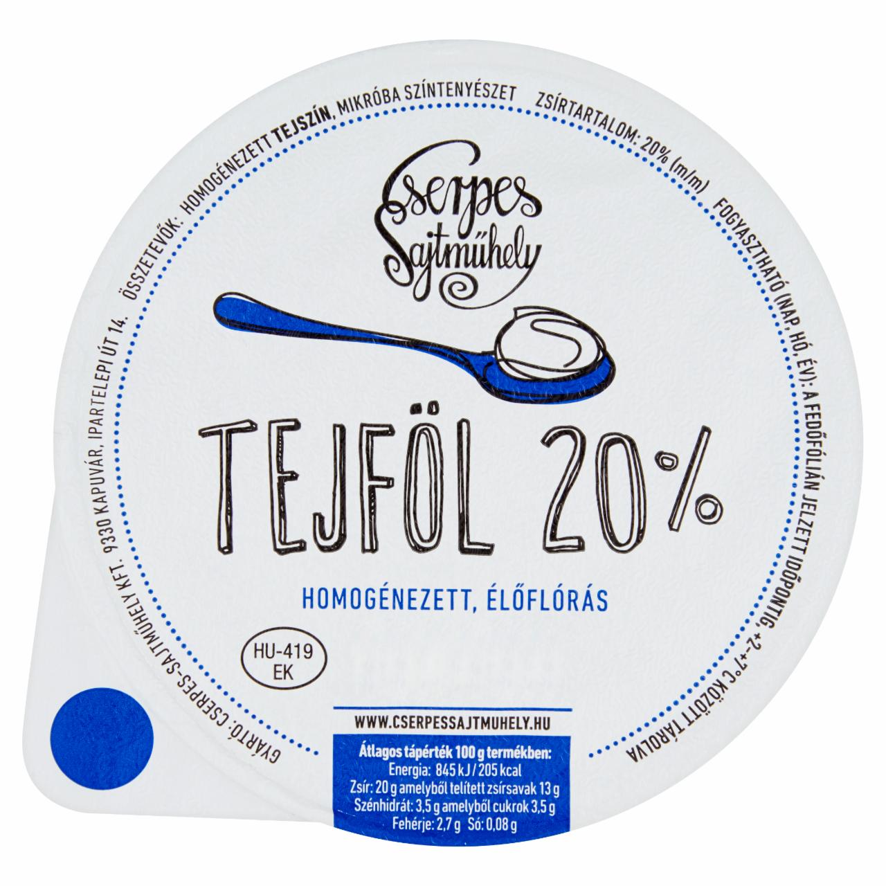 Képek - Cserpes élőflórás tejföl 20% 250 g