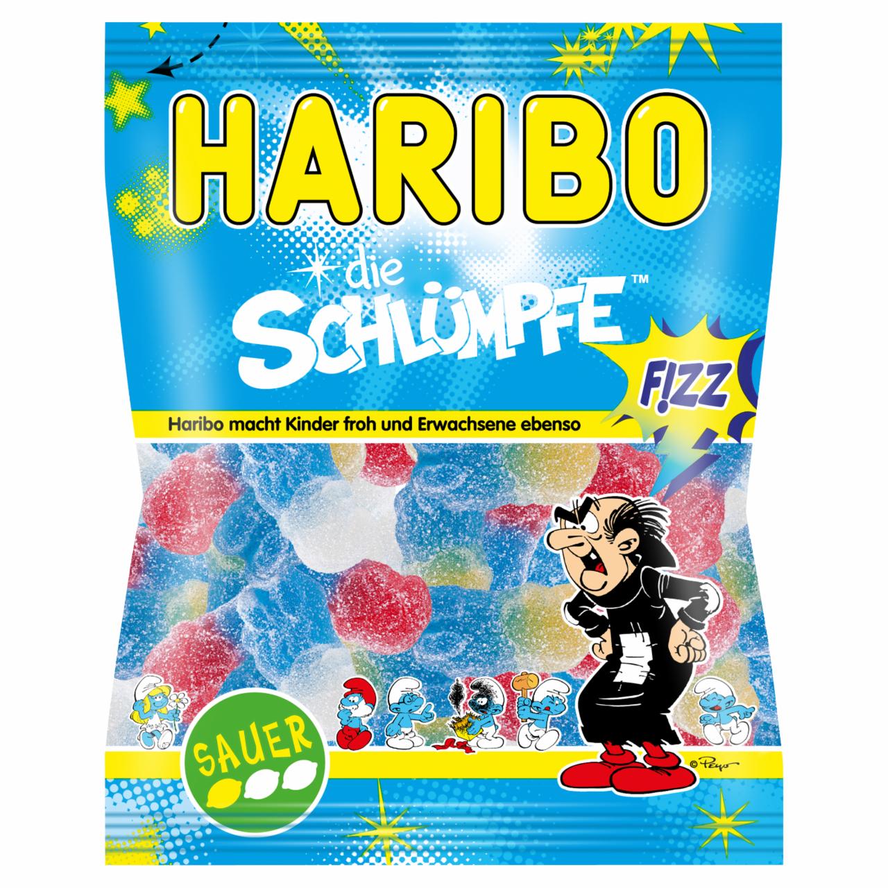 Képek - Haribo Die Schlümpfe F!zz gyümölcsízű gumicukorka 85 g