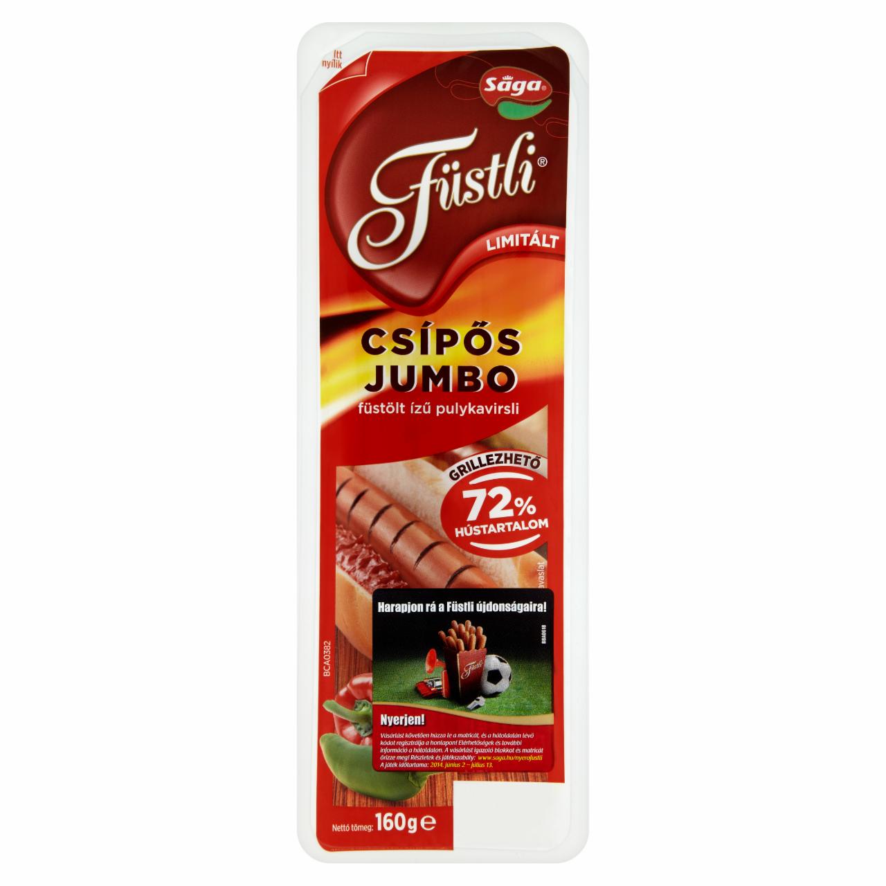 Képek - Sága Füstli Csípős Jumbo füstölt ízű pulykavirsli 160 g