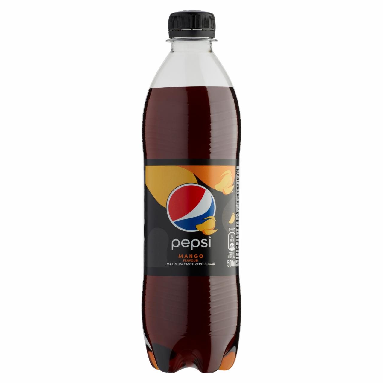 Képek - Pepsi colaízű energiamentes szénsavas üdítőital édesítőszerekkel mangó ízesítéssel 500 ml