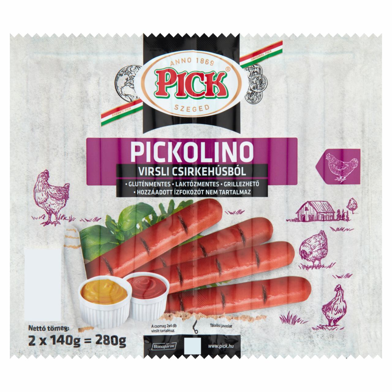 Képek - PICK Pickolino virsli csirkehúsból 2 x 140 g (280 g)