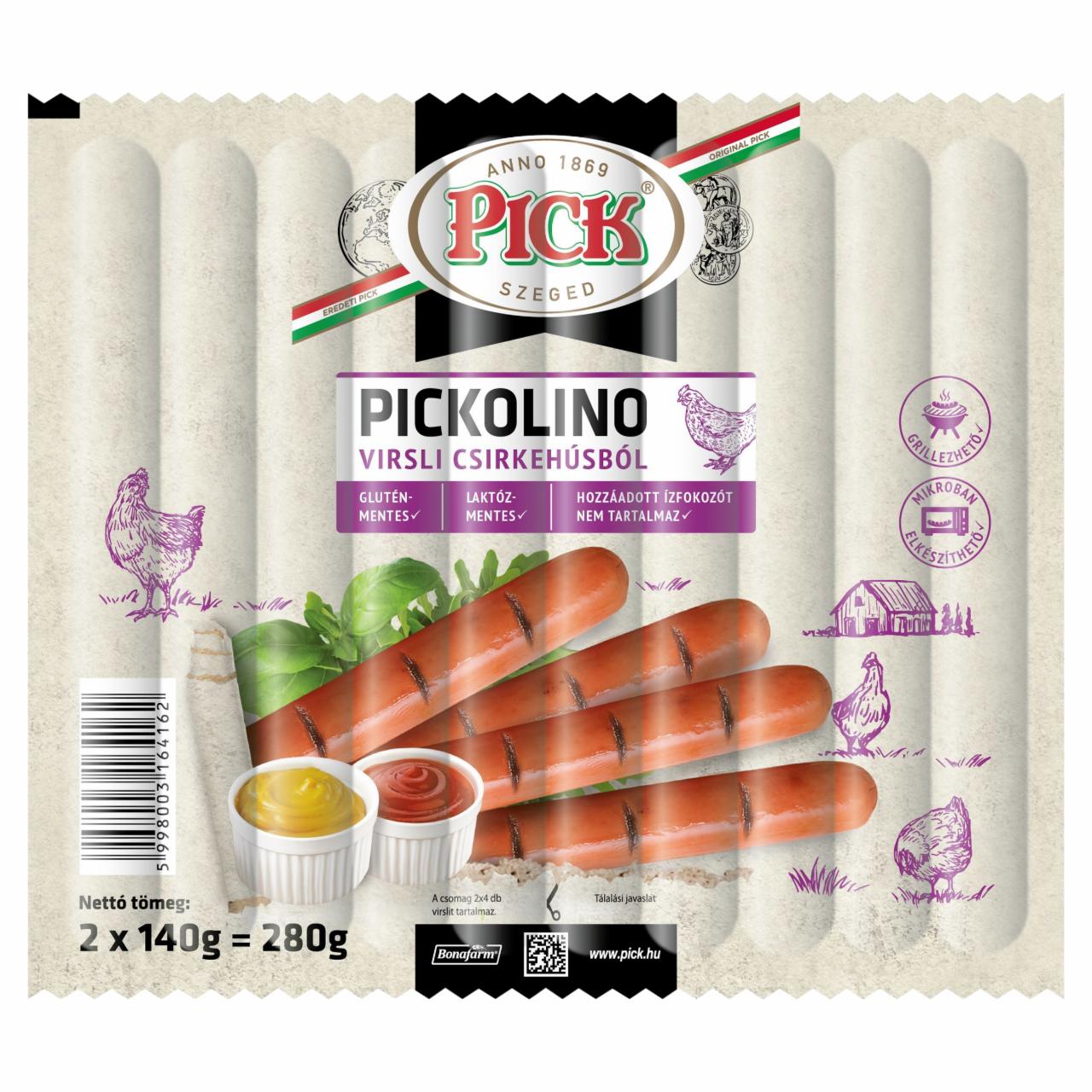 Képek - PICK Pickolino virsli csirkehúsból 2 x 140 g (280 g)
