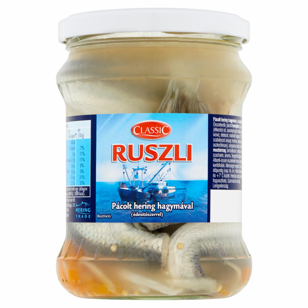 Képek - Classic Ruszli pácolt hering hagymával és édesítőszerrel 400 g
