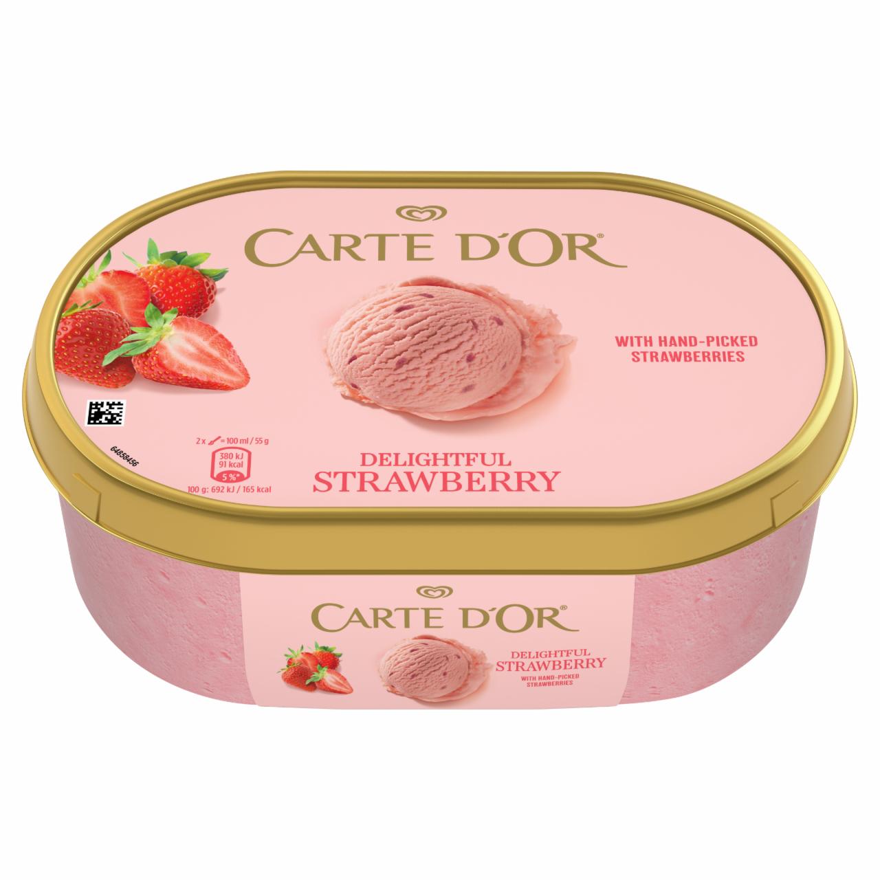 Képek - Carte D'Or epres jégkrém cukrozott eperdarabkákkal 1000 ml