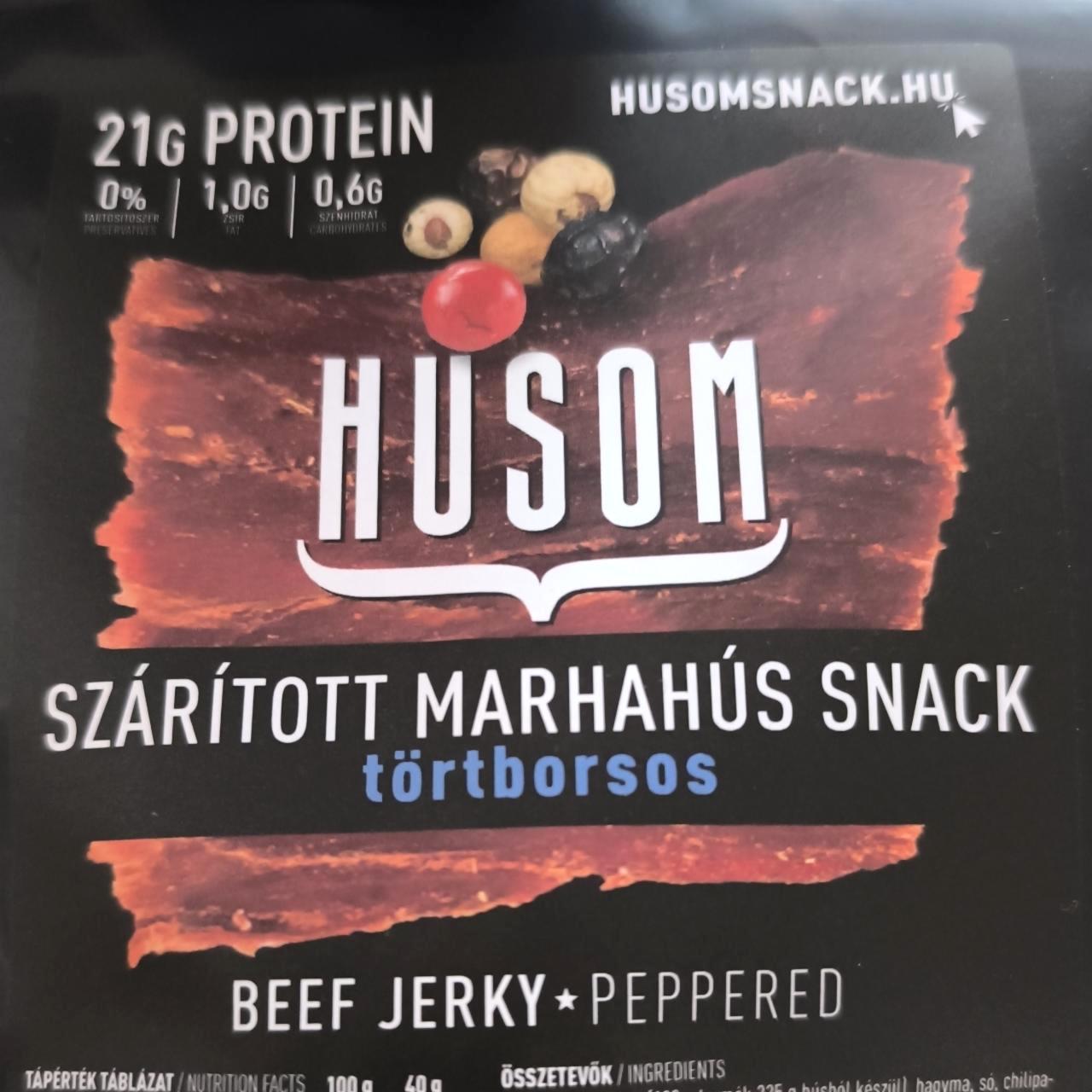 Képek - Szárított marhahús snack törtborsos Husom