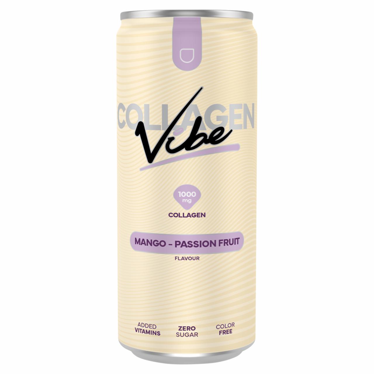 Képek - Collagen Vibe mangó és maracuja ízesítésű szénsavas üdítőital kollagénnel édesítőszerekkel 330 ml