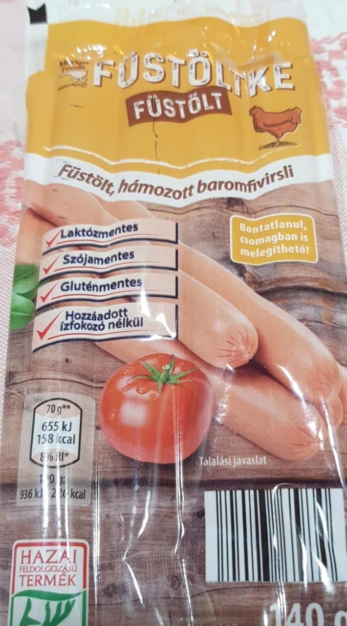 Képek - Füstölt hámozott baromfivirsli Füstöltke