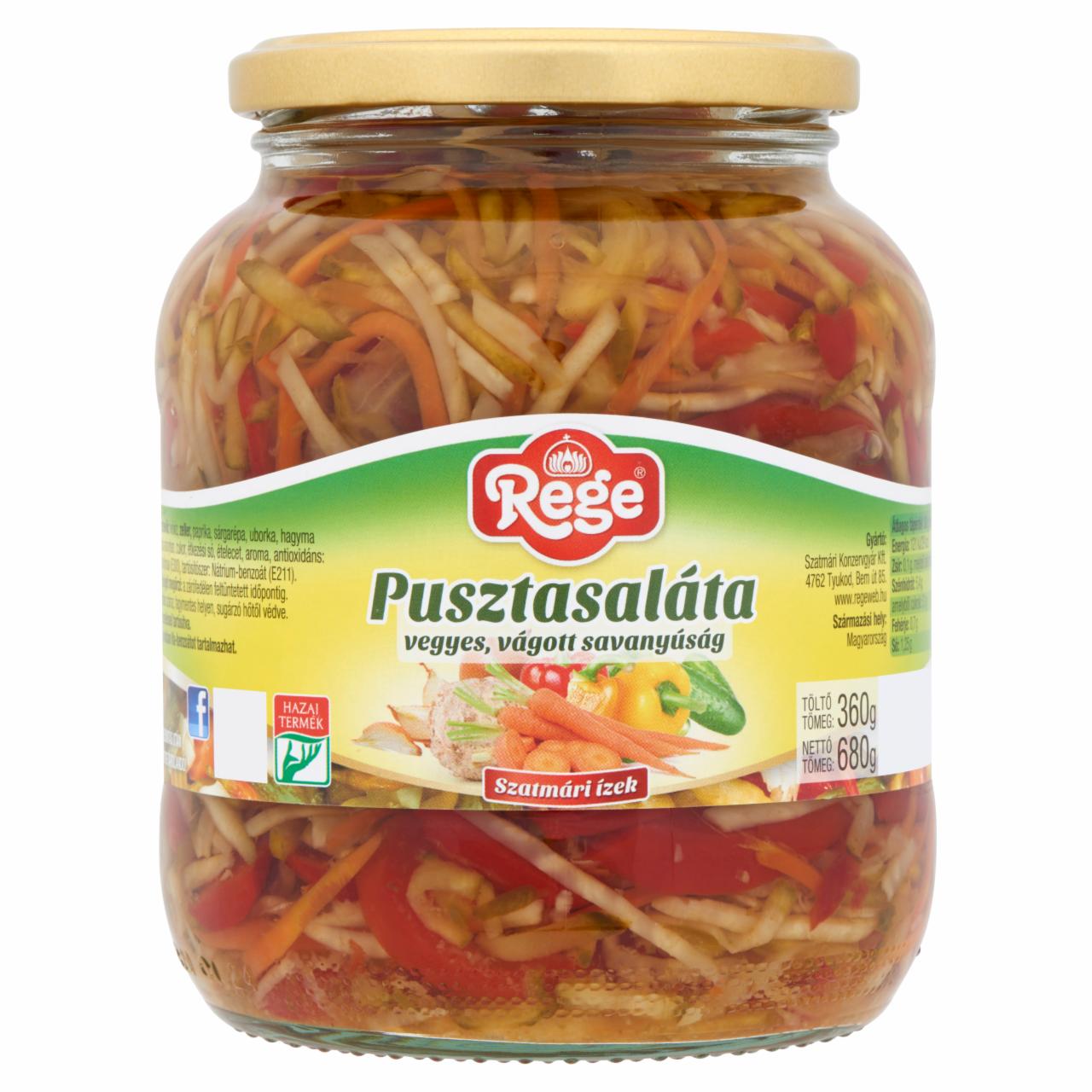 Képek - Rege Pusztasaláta vegyes, vágott savanyúság 680 g