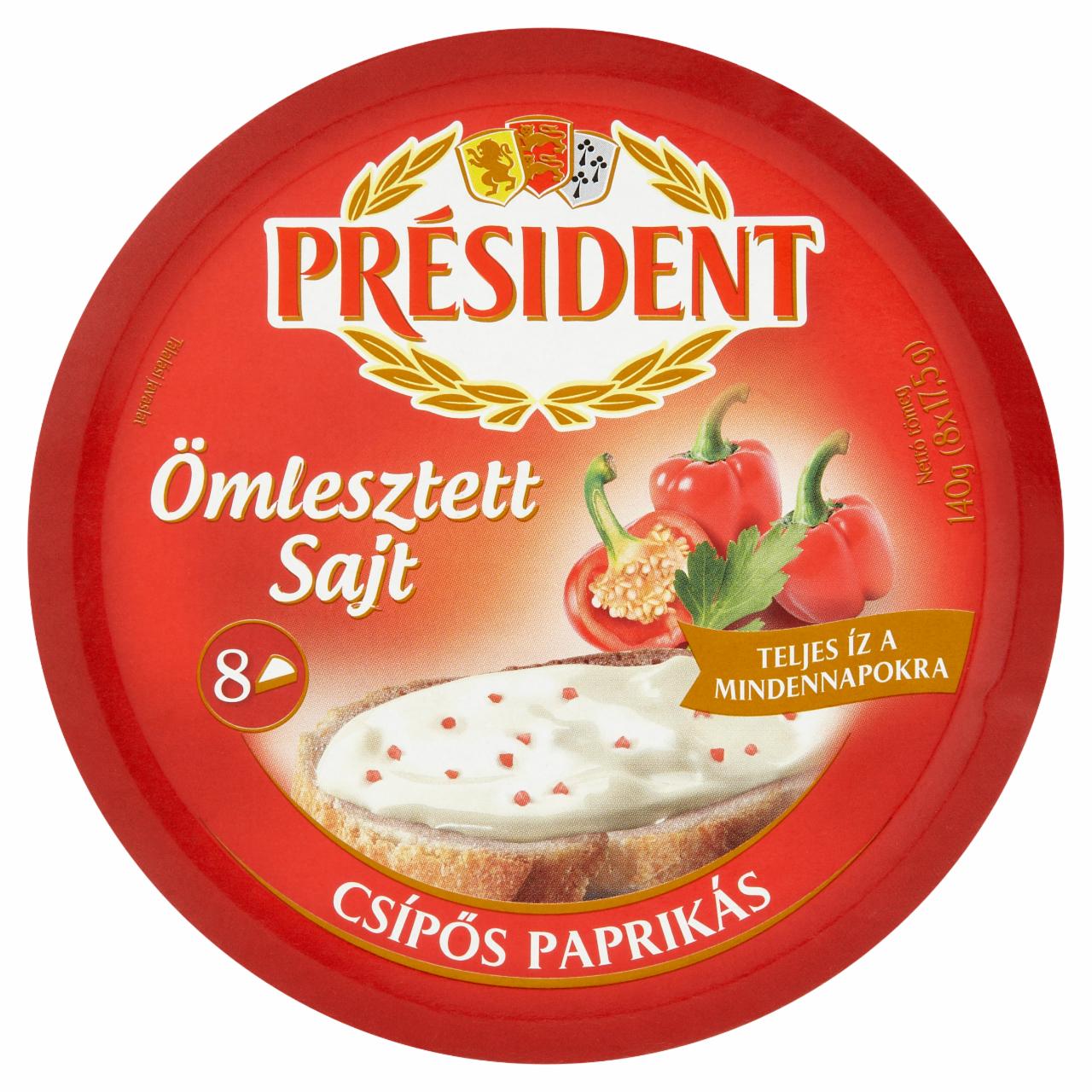 Képek - Président csípős paprikás ömlesztett sajt 8 x 17,5 g