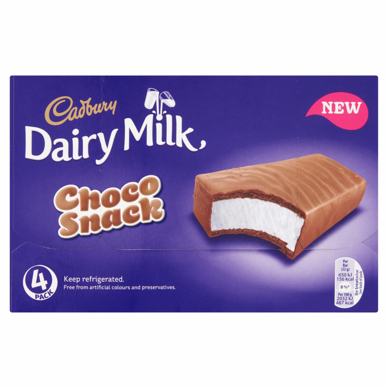 Képek - Cadbury csokoládés hűtött tejsnack 4 x 32 g