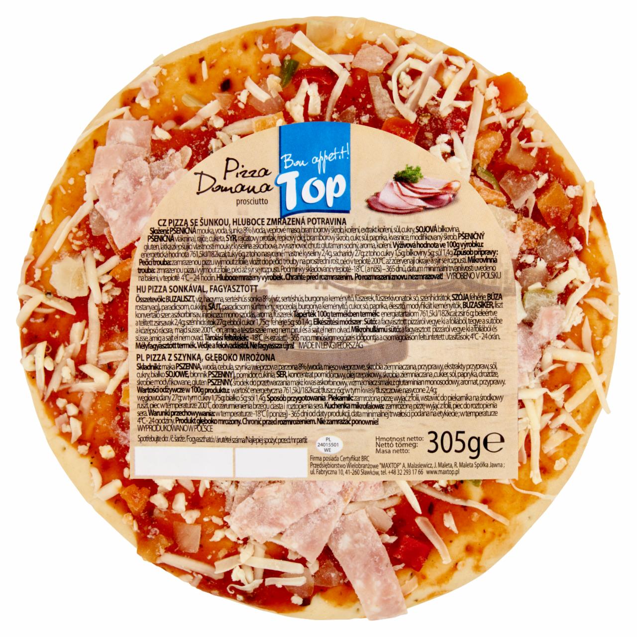 Képek - Top fagyasztott pizza sonkával 305 g