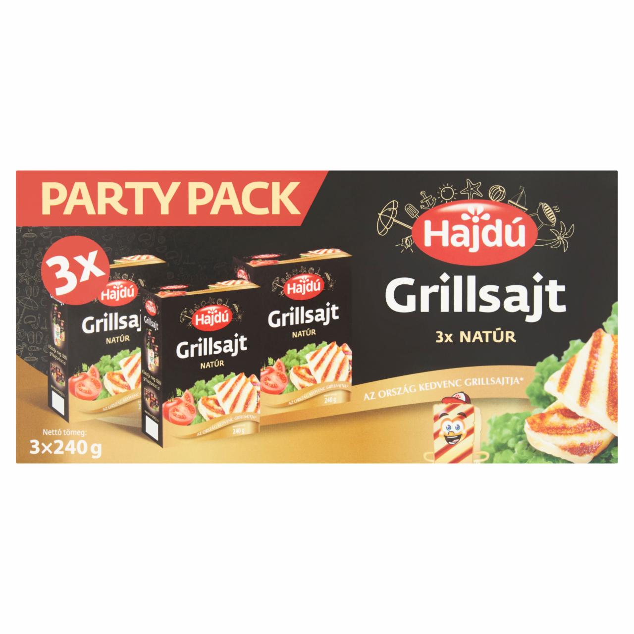 Képek - Hajdú Party Pack natúr grillsajt 3 x 240 g