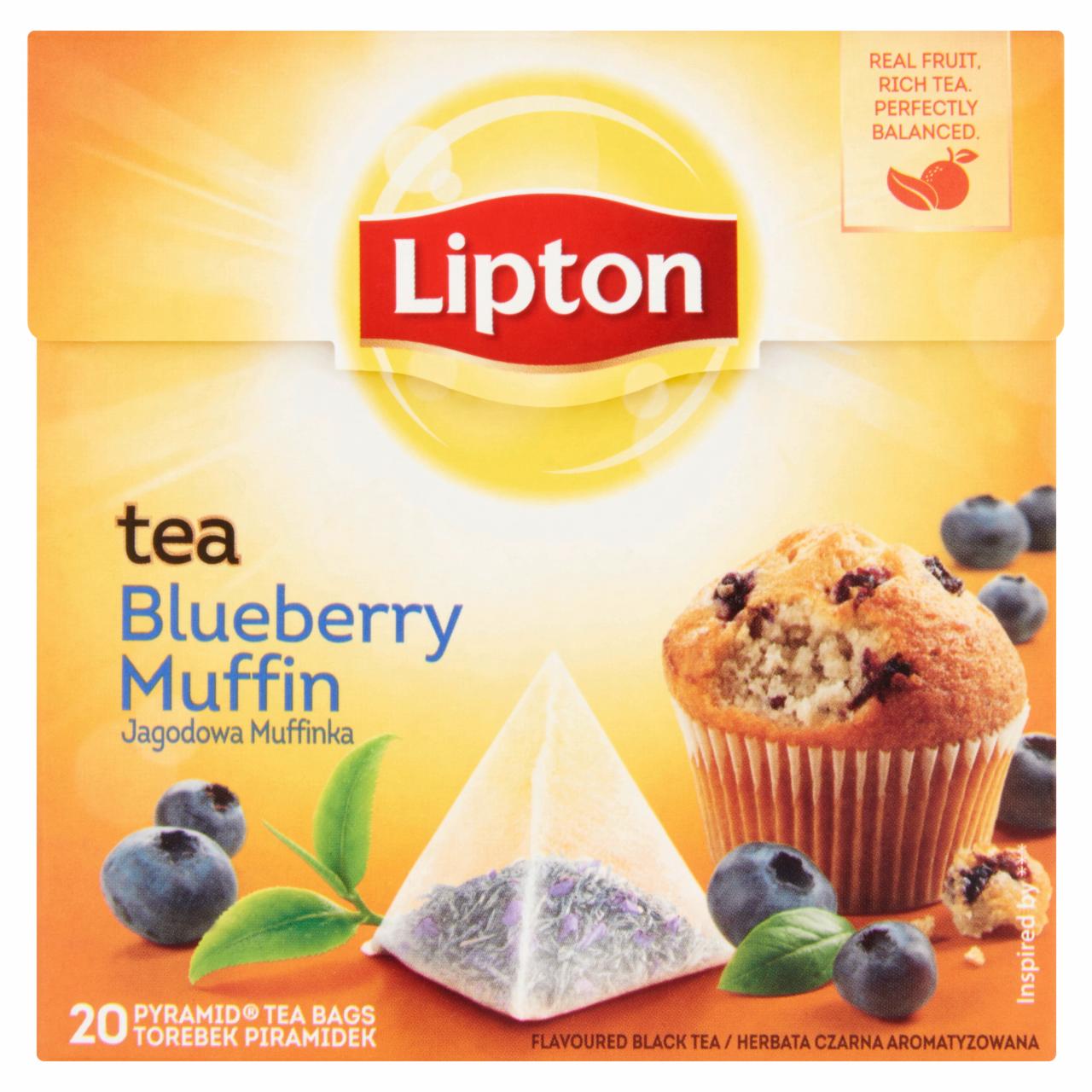 Képek - Lipton áfonyás muffin ízű fekete tea 20 piramis filter