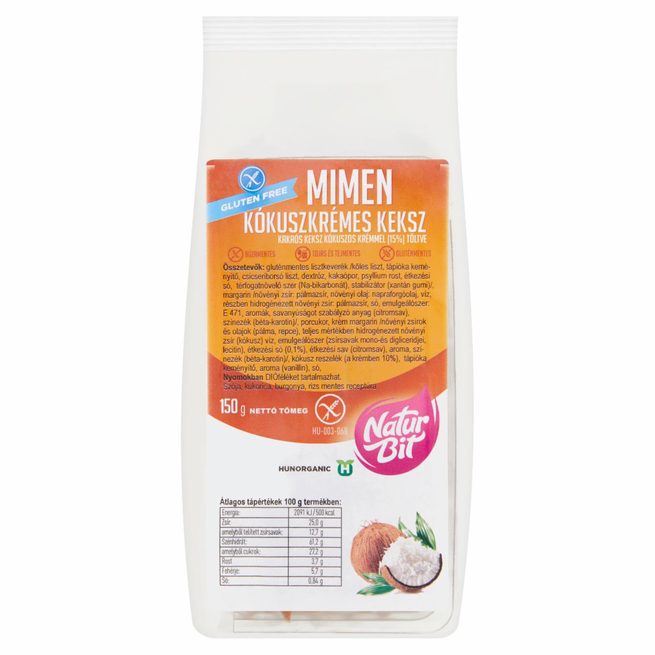 Képek - Naturbit Mimen kókuszkrémes keksz 150 g