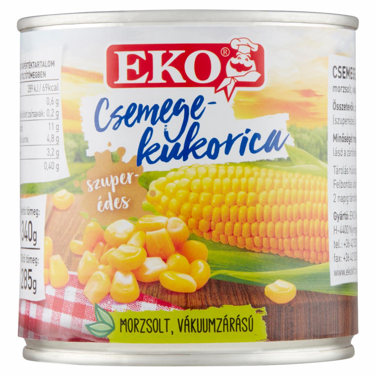 Képek - Eko morzsolt szuperédes csemegekukorica 340 g